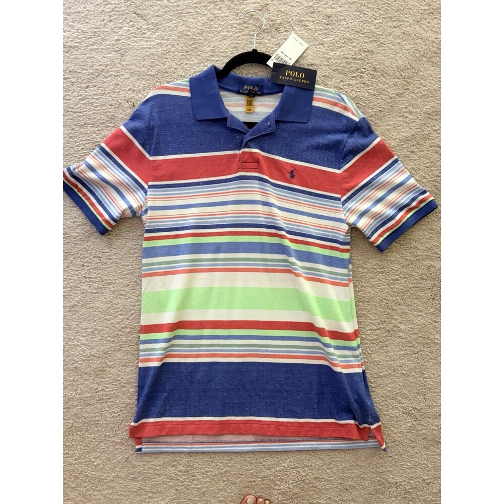 Polo Ralph Lauren Boys XL 18-20 Striped Polo Shirt Multicolor Pony NWT $59.50